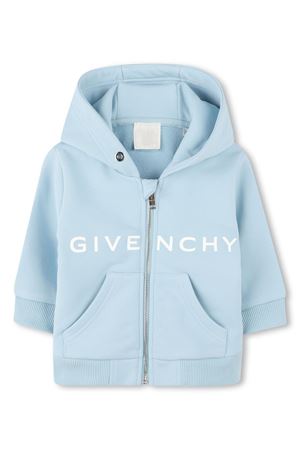 Light blue organic cotton blend hoodie GIVENCHY KIDS | H30636772